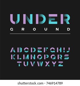 Underground Decorative Bold Typeface. Vector Alphabet, Letters, Font, Typography.