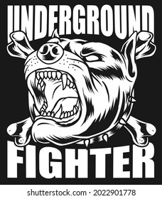 Underground Fighter Design ,can use for poster ,logo ,mascot and more