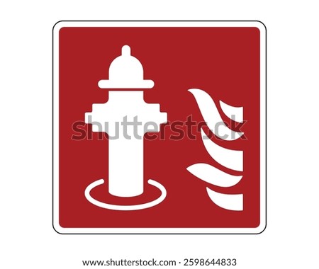 Underground Fire Hydrant Sign, Fire Protection Equipment Sign - High Quality Vector Stock Image