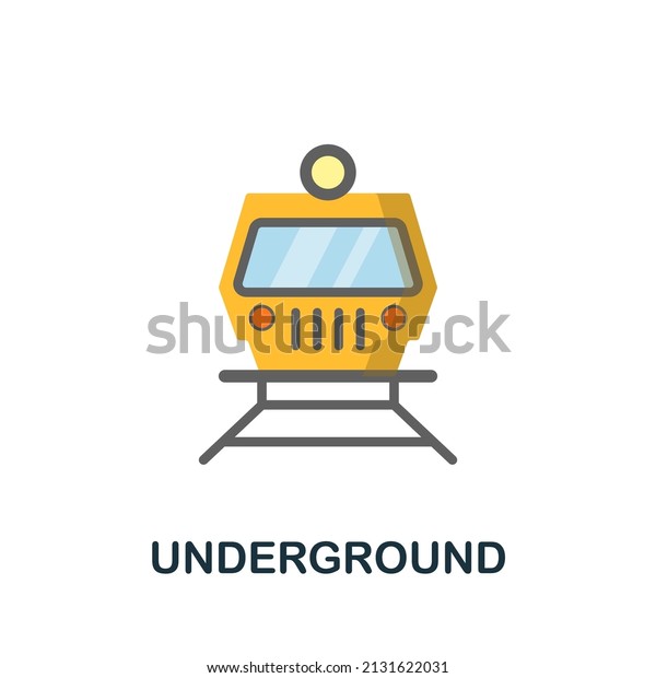 Underground flat icon. Colored element sign from\
public transport collection. Flat Underground icon sign for web\
design, infographics and\
more.