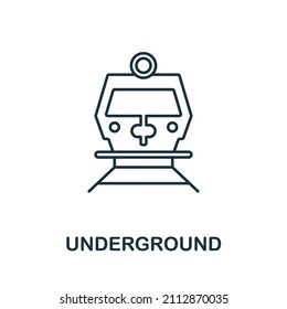 Underground icon. Line element from big city life collection. Linear Underground icon sign for web design, infographics and more.