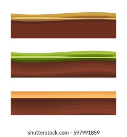 Underground layers of earth, seamless ground vector