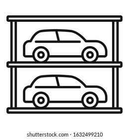Underground Mall Parking Icon. Outline Underground Mall Parking Vector Icon For Web Design Isolated On White Background