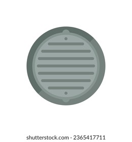 Underground manhole icon flat vector. Street lid. Circle metal isolated