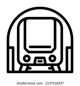underground metro train line icon vector. underground metro train sign. isolated contour symbol black illustration