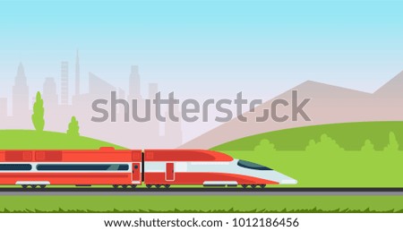 Underground metro train and urban cityscape. Subway transpotion and railroad vector concept. Metro city railway, railroad and train transport illustration