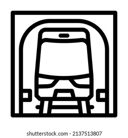 underground metro transport line icon vector. underground metro transport sign. isolated contour symbol black illustration