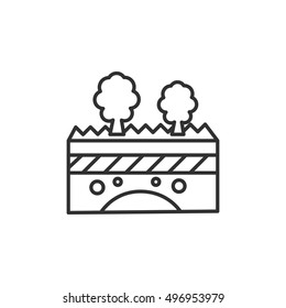 underground minerals, linear icon. underground rocks, vector line illustration