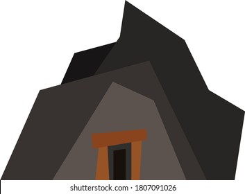 Underground Mining Cave Illustration Vector 