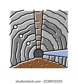 underground mining copper production color icon vector. underground mining copper production sign. isolated symbol illustration