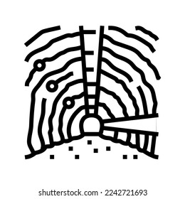 underground mining copper production line icon vector. underground mining copper production sign. isolated contour symbol black illustration