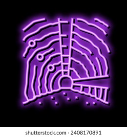 underground mining copper production neon light sign vector. underground mining copper production sign. isolated symbol illustration