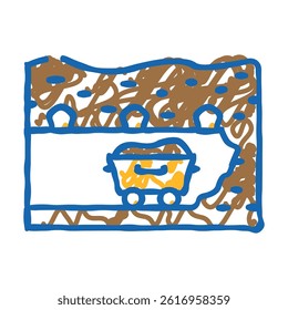 underground mining doodle icon sketch vector. underground mining sign. isolated symbol illustration