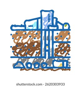 subterrâneo mineiro ícone doodle esboço vetor. sinal de mineração subterrâneo. ilustração símbolo isolado
