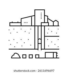 underground mining line icon vector. underground mining sign. isolated contour symbol black illustration