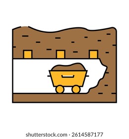 underground mining line icon vector. underground mining sign. isolated symbol illustration