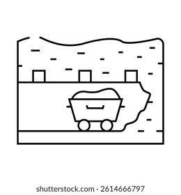 underground mining line icon vector. underground mining sign. isolated contour symbol black illustration