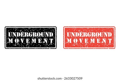 underground movement grunge stamp design, vector, isolated on transparent background