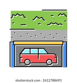 underground parking color icon vector. underground parking sign. isolated symbol illustration