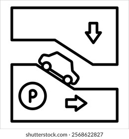 Underground Parking Icon Element For Design