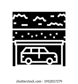 underground parking line icon vector. underground parking sign. isolated contour symbol black illustration
