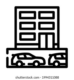 underground parking line icon vector. underground parking sign. isolated contour symbol black illustration