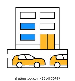 underground parking line icon vector. underground parking sign. isolated symbol illustration