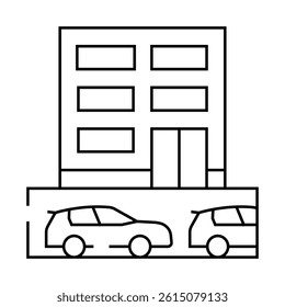 underground parking line icon vector. underground parking sign. isolated contour symbol black illustration