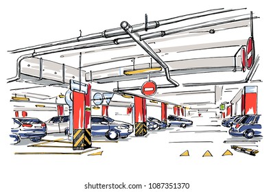 Underground parking sketch