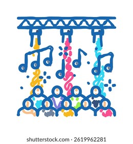 underground party rave retro doodle icon sketch vector. underground party rave retro sign. isolated symbol illustration