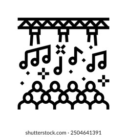 underground party rave retro line icon vector. underground party rave retro sign. isolated contour symbol black illustration