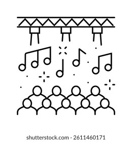 underground party rave retro line icon vector. underground party rave retro sign. isolated contour symbol black illustration