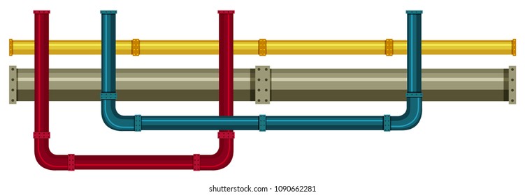 Underground Pipe on White Background illustration