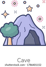 An underground pothole icon in flat style, cave vector 