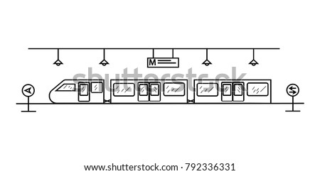 Underground railway metro station icon