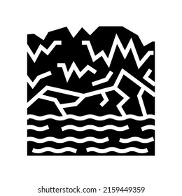 underground river glyph icon vector. underground river sign. isolated contour symbol black illustration
