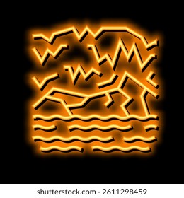 underground river neon light sign vector. underground river illustration