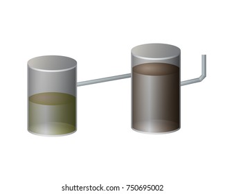 Underground septic tank vector illustration. A system of sewers.