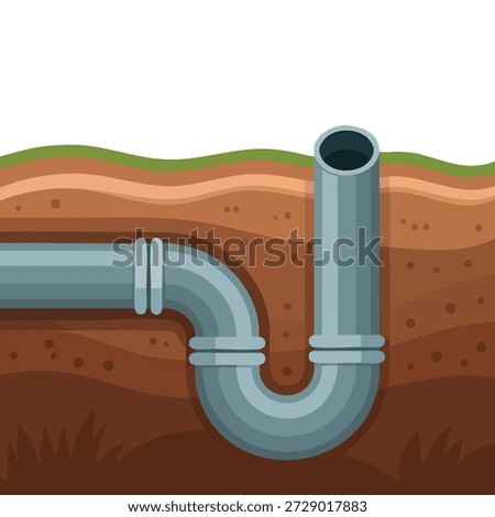 underground sewerage drainage system icon isolated vector illustration on white background