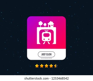 Underground sign icon. Metro train symbol. Web or internet icon design. Rating stars. Just click button. Vector