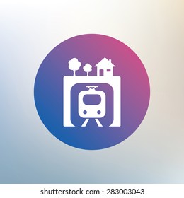 Underground sign icon. Metro train symbol. Icon on blurred background. Vector
