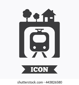 Underground sign icon. Metro train symbol. Graphic design element. Flat underground metro symbol on white background. Vector