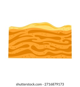 Underground soil layers forming a natural horizontal pattern, illustrating geological strata and horizons in a simple educational cross section diagram