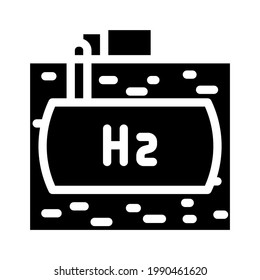 underground storage hydrogen glyph icon vector. underground storage hydrogen sign. isolated contour symbol black illustration