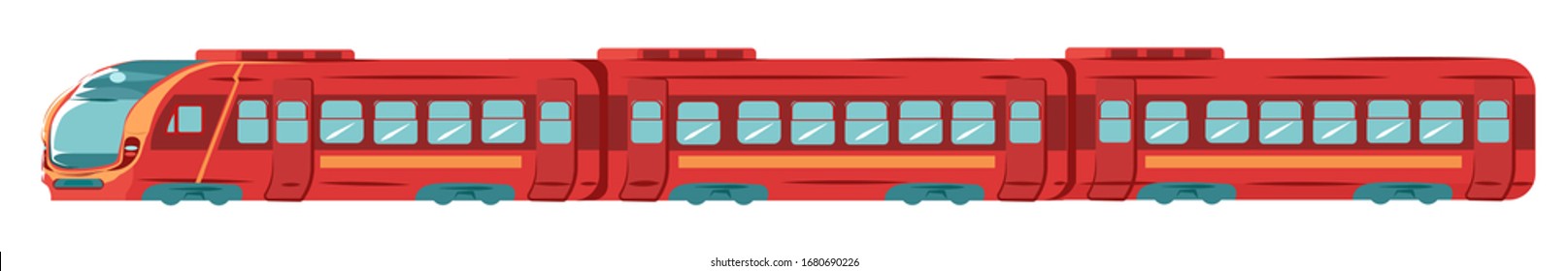 U-Bahn-Zug, Beförderung in U-Bahn-U-Bahn einzeln auf weißer Vektorillustration. U-Bahn-Verkehr. Moderne U-Bahn-Linie mit Lokomotivenfahrzeug.