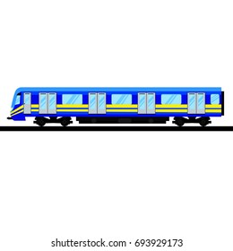 Underground train. Isolated Subway transport. Metro Train on Line. Vector illustration