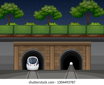 Ilustración del transporte en tren subterráneo