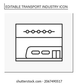 Underground transport line icon.Public transport. Trains travel in tunnels below a city.Industry type concept. Isolated vector illustration. Editable stroke