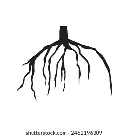 underground tree root cartoon. network structure, foundation soil, water oxygen underground tree root sign. isolated on white background. Vector illustration. EPS 10