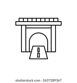 underground tunnel icon, vector line isolated on white background. trendy and modern design